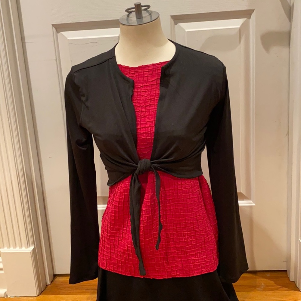 NWT Black Lightweight Shrug with front ties